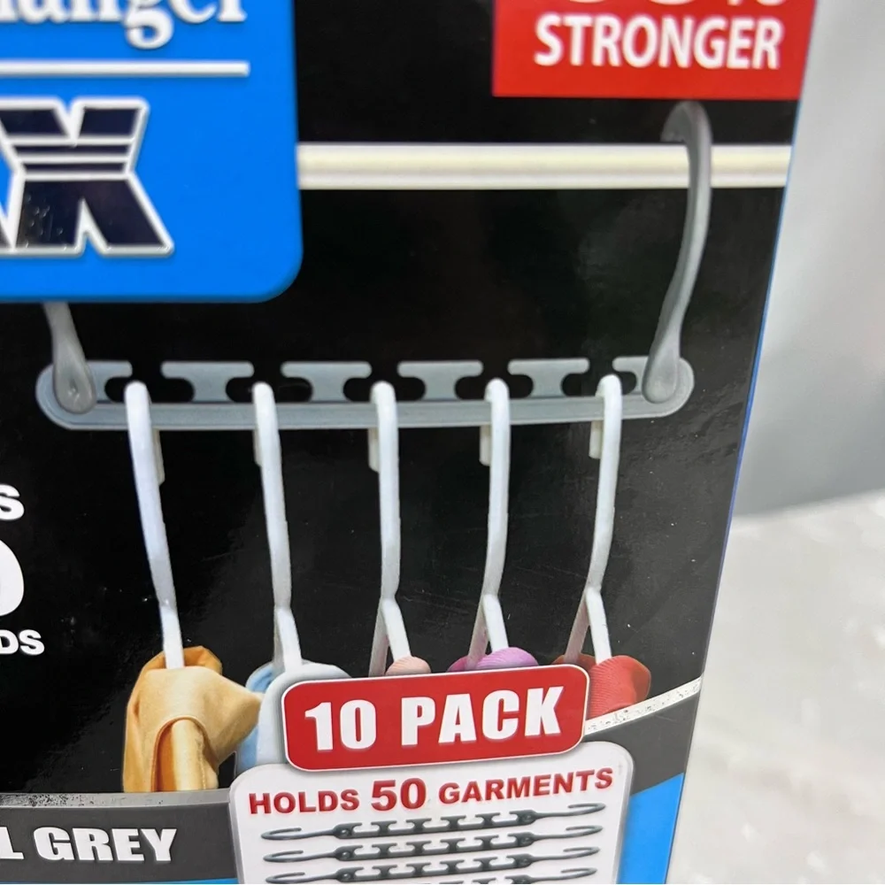 Wonder Hanger Mac New open box sealed in plastic Grey 10 Pack holds 50 garments
